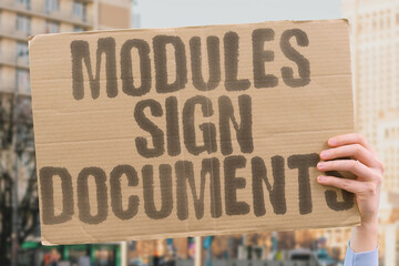 "Modules Sign Documents" Software components authorize all papers. SOFTWARE. COMPONENTS. PAPERS. AUTHORIZATION. AUTOMATED.