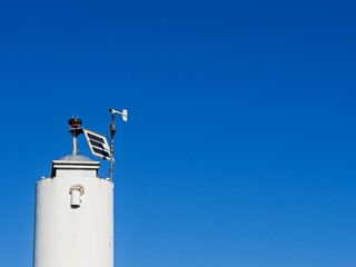 Solar powered weather station on tower