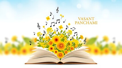 Vasant panchami celebration with music and flowers