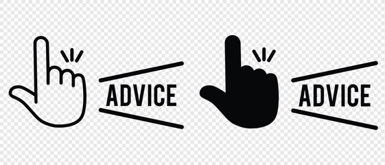 Simple  advice finger icon illustration hand attention confirmation point pointing check pointing finger .