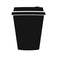 Black disposable coffee cup isolated on white background, Vector