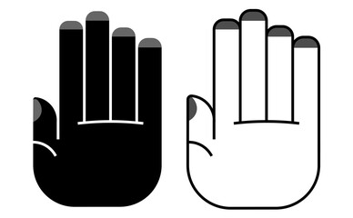 Dual Stylized Hand Icons with Gray Fingertips