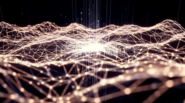 Glowing Network Connections and Data Flow.