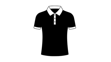 Short sleeve shirt clean design black white icon