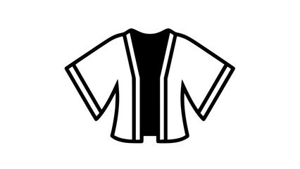 Short kimono black white icon 