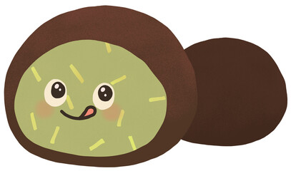 두바이 쫀득 쿠키 귀여운 캐릭터 일러스트