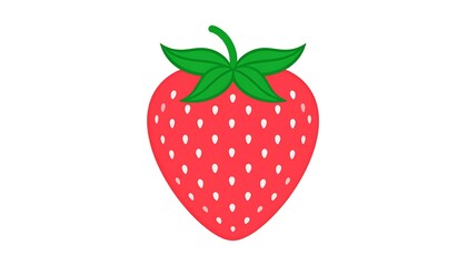Strawberry Fruit Illustration on White Background.