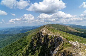 The Balkan mountain ridge