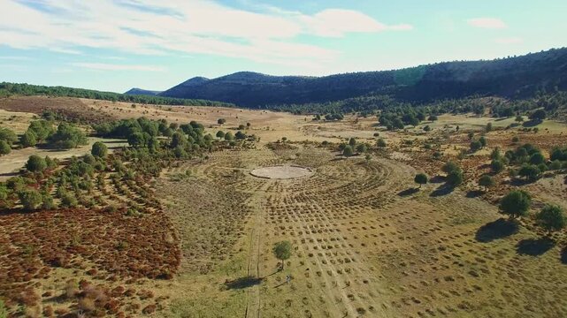 Sad hill cemetery famous western movie location aerial view