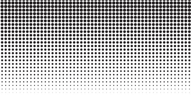 Black and gray halftone dots gradient texture abstract vector background screen tone for comics