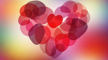 Abstract pink heart background with glowing bokeh lights for a bright Valentine celebration wallpaper illustration