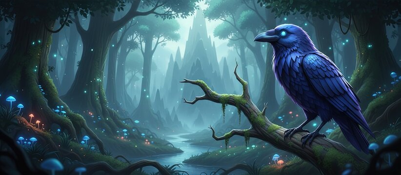 raven modern 3D animation and cartoon screenshot still in natural habitat - animated wildlife