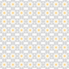Geometric floral Pattern in Yellow and Gray