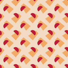 Abstract Pattern with Squares and Semicircles