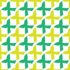Seamless Geometric Pattern with Green and Yellow