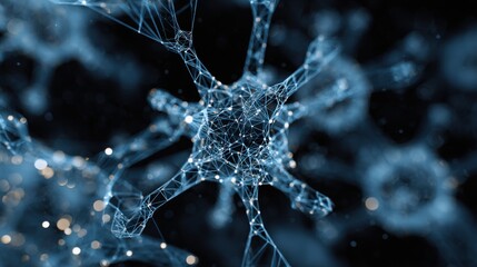 Abstract neural network connections with glowing nodes