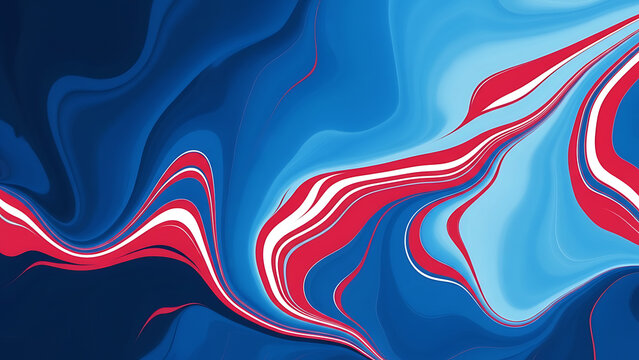 Dynamic abstract design featuring vibrant blue and red liquid swirls, creating a sense of energy and movement. - Powered by Adobe