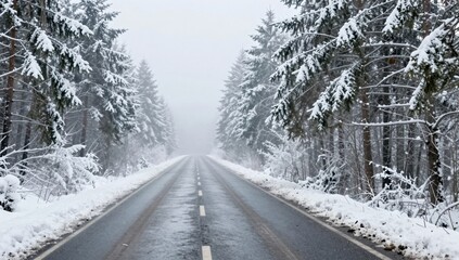 Obraz premium snow covered road