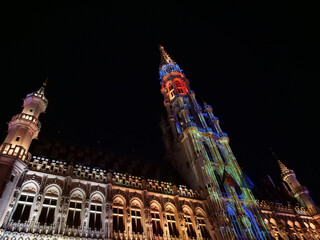 Bruxelles la nuit en d&eacute;cembre