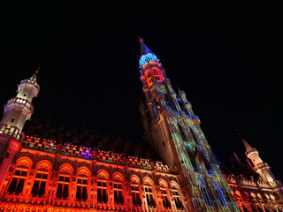 Bruxelles la nuit en d&eacute;cembre