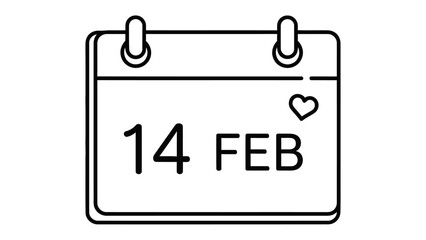 Valentine's Day Calendar: An illustrative rendering of a calendar displays the date of Valentine's Day, adorned with a delicate heart, symbolizing love and affection.