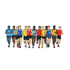 Fototapeta premium Diverse Group of Runners in Action.
