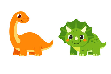 Cute cartoon dinosaurs with glowing effect © Mark