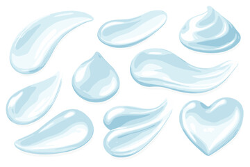 Cosmetic Swatches and Textures with Glossy Finish