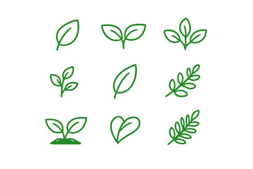 Green leaf icons on a gradient background © Mark