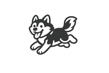 Cartoon Husky Dog Running © Alan