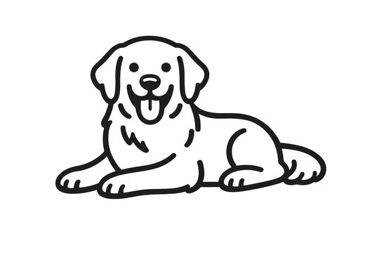 Cute white dog illustration on grey background