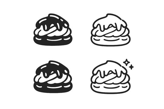Cream Puff Icons Set