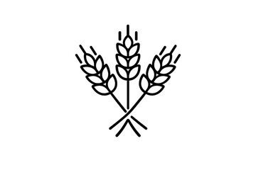 Obraz premium Three stalks of wheat icon