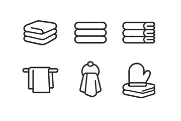 Collection of towel icons on a gradient background