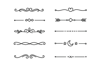 Obraz premium Collection of decorative line dividers and ornaments