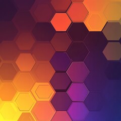 Obraz premium Abstract hexagon pattern, vibrant colors, gradient background, tech design, website header