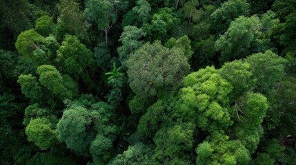 a birds eye view of a dense emerald jungle canopy