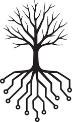 silhouette vector art of a empty tree circuit