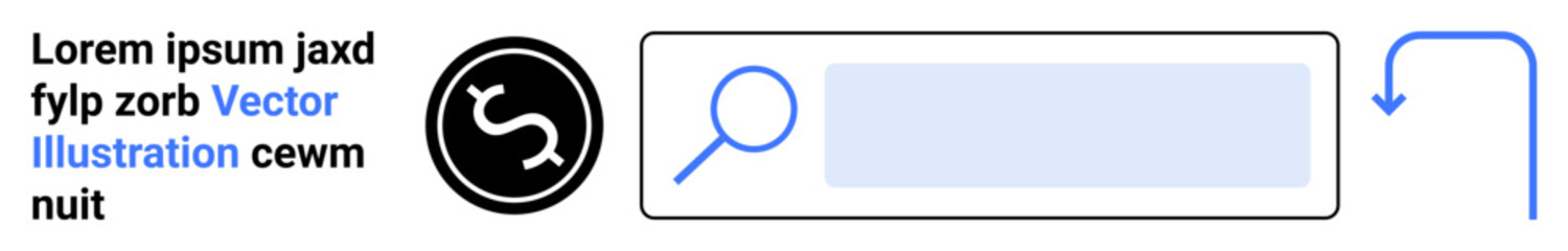 Obraz premium Technology, user interface, web navigation, search engines, digital tools, internet access. Minimalist search bar magnifying glass, input field and arrow icon. Technology and user interface concept