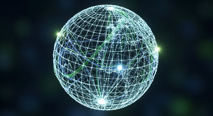 Digital globe network connection global internet technology communication banner
