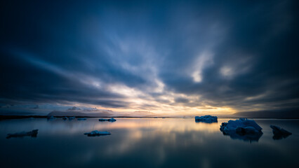 Sonnenuntergang am Gletscher - Jökulsárlón Island