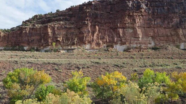 View of the scenic R&iacute;o Chama, or Chama River, as it flows through its canyon below Abiquiu Dam in northern New Mexico, USA