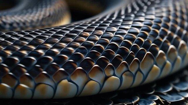 Close-up Macro Shot of Snake Scales Texture and Pattern.