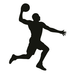Slam dunk mid-air silhouette, sports motion