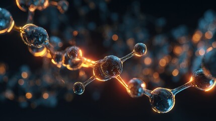 Abstract molecular structure with glowing connections