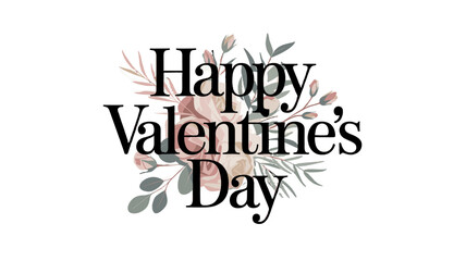 Fototapeta premium A beautiful Valentine's Day greeting with floral arrangement.