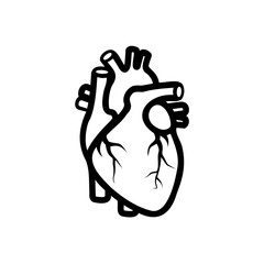 Simple human heart vector icon illustration.