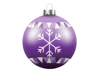 Purple Christmas Ornament with Snowflake Design