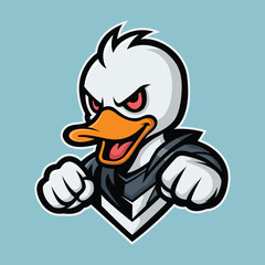 duck mascot logo vector design template modern style
