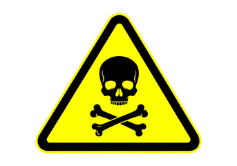 Toxic Warning Sign with Skull.